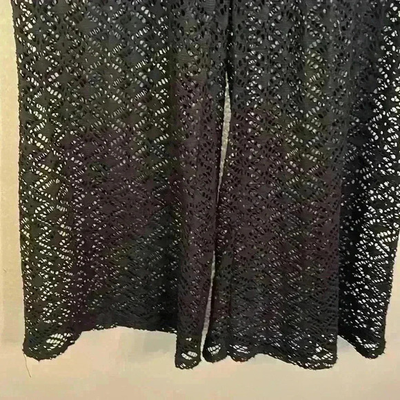 Solitaire Swim Mesh See Through Sheer Black Cover Up Pants Size M - Picture 4 of 9